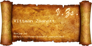 Vittman Zsanett névjegykártya